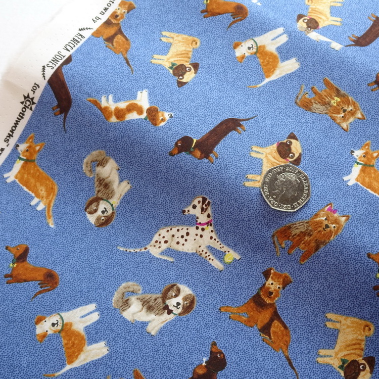 Clothworks Fabric- Uptown Dogs- 100% Cotton- 112cm/44