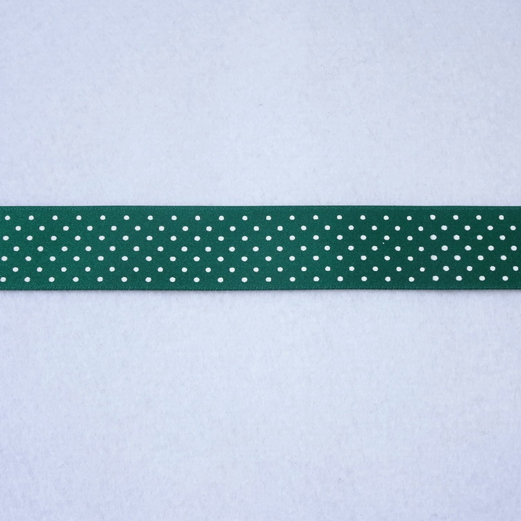 Polyester Satin Micro Spot Ribbon- 25mm/35mm- Green