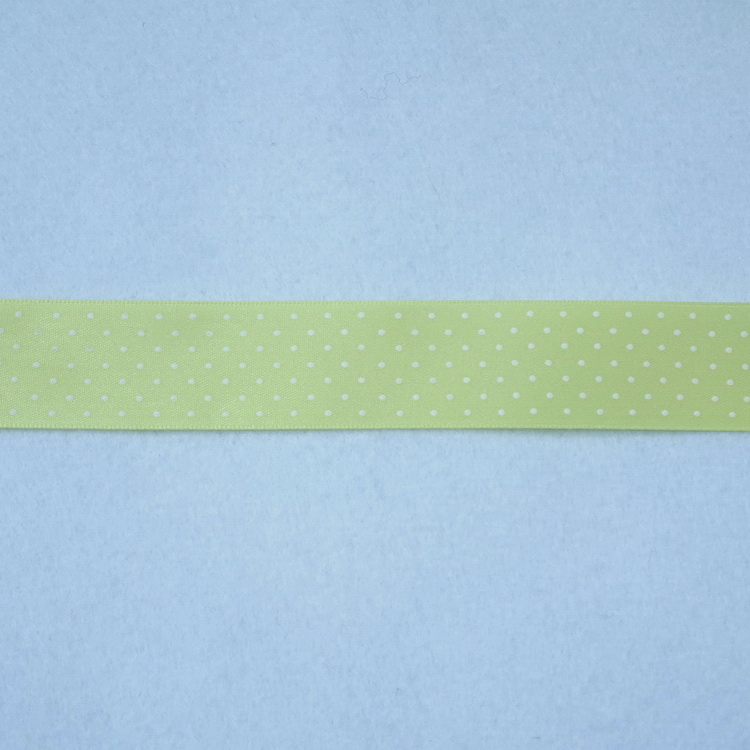 Polyester Satin Micro Spot Ribbon- 15/25mm- Lemon