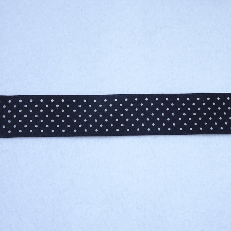 Polyester Satin Micro Spot Ribbon- 25mm/35mm- Black