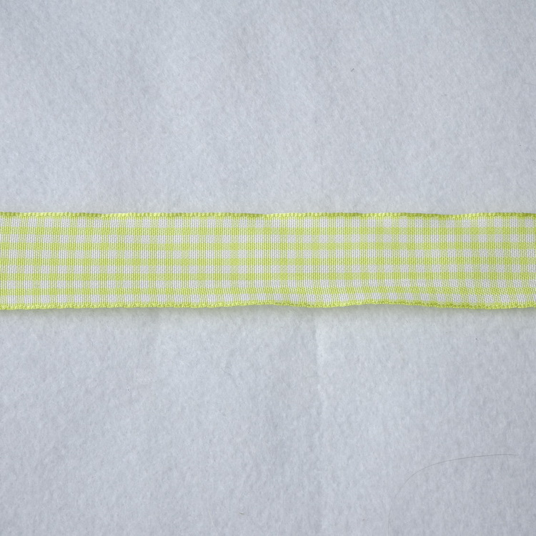 Berisfords Polyester Gingham Ribbon- 5mm/10mm/15mm/25mm- Yellow