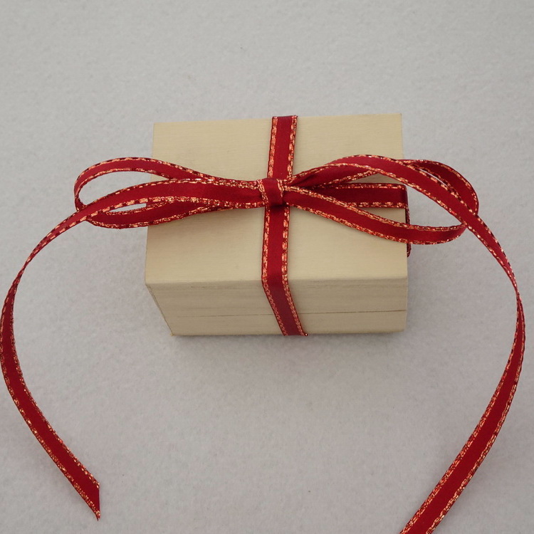 Berisfords Metallic Edge Satin Ribbon- Deep Red- 7mm/15mm/35mm/50mm