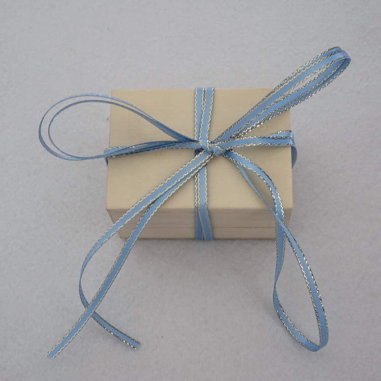 Berisfords Metallic Edge Satin Ribbon- Pale Blue- 3mm/7mm/15mm/35mm