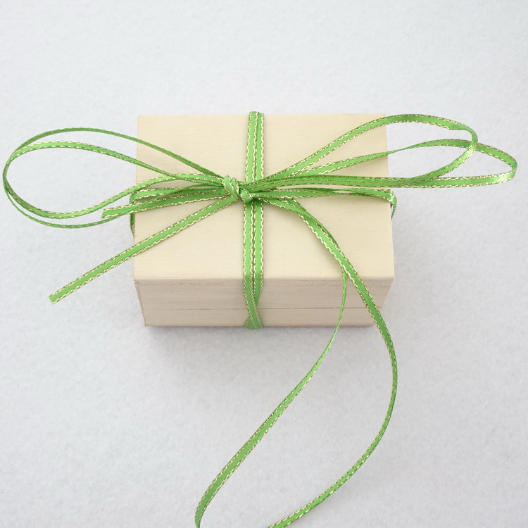 Berisfords Metallic Edge Satin Ribbon- Lime- 3mm/15mm/25mm/35mm