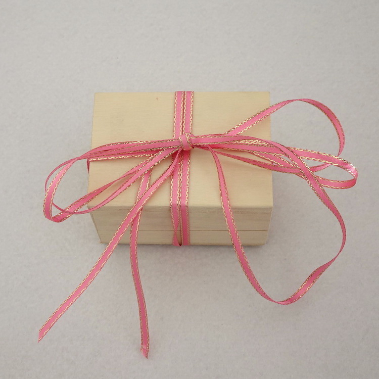 Berisfords Metallic Edge Satin Ribbon- Pink- 3mm/7mm/15mm/25mm