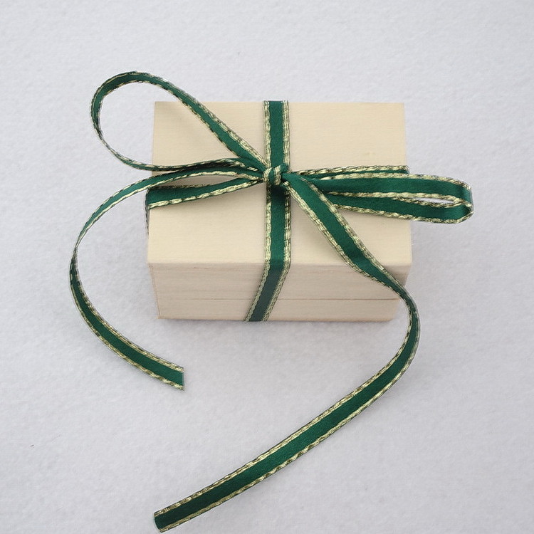 Berisfords Metallic Edge Satin Ribbon- Forest Green- 7mm/15mm/25mm/35mm/50mm