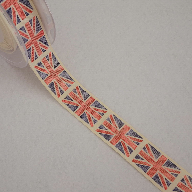 Berisfords Vintage Flag Ribbon- Rustic Taffeta- 25mm Wide- 2 Colours Available