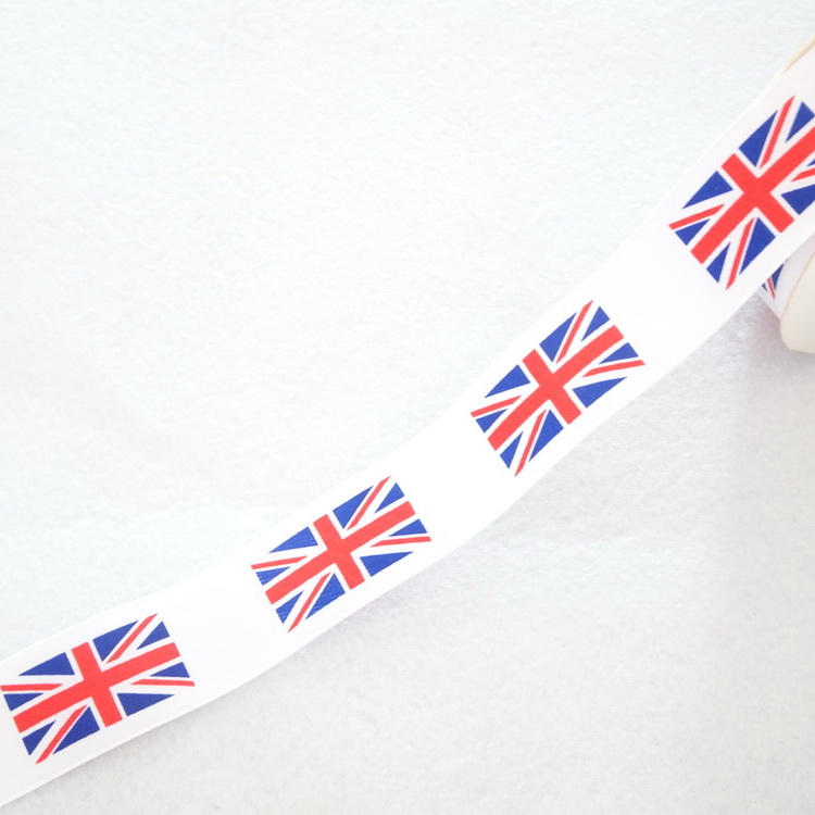 Polyester Satin Ribbon - Union Jack Flag - 2 Widths Available