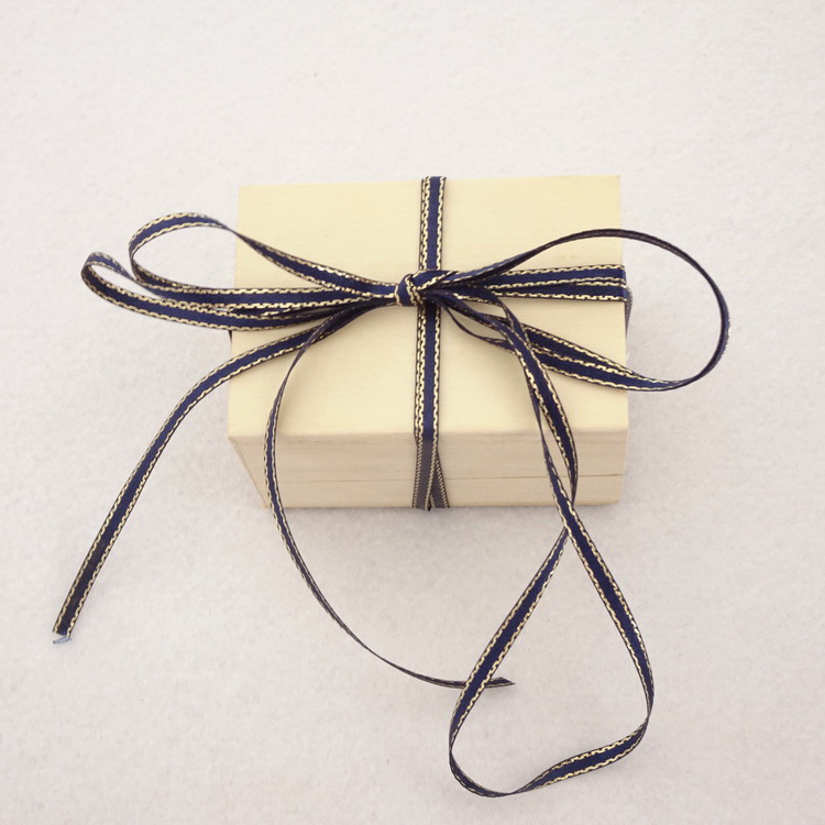 Berisfords Metallic Edge Satin Ribbon-  Navy Blue- 3mm/7mm/15mm/25mm/35mm