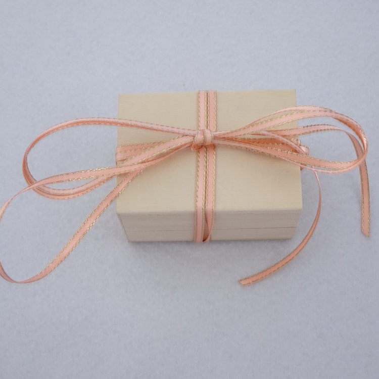 Berisfords Metallic Edge Satin Ribbon-  Peach- 3mm/15mm/25mm/35mm