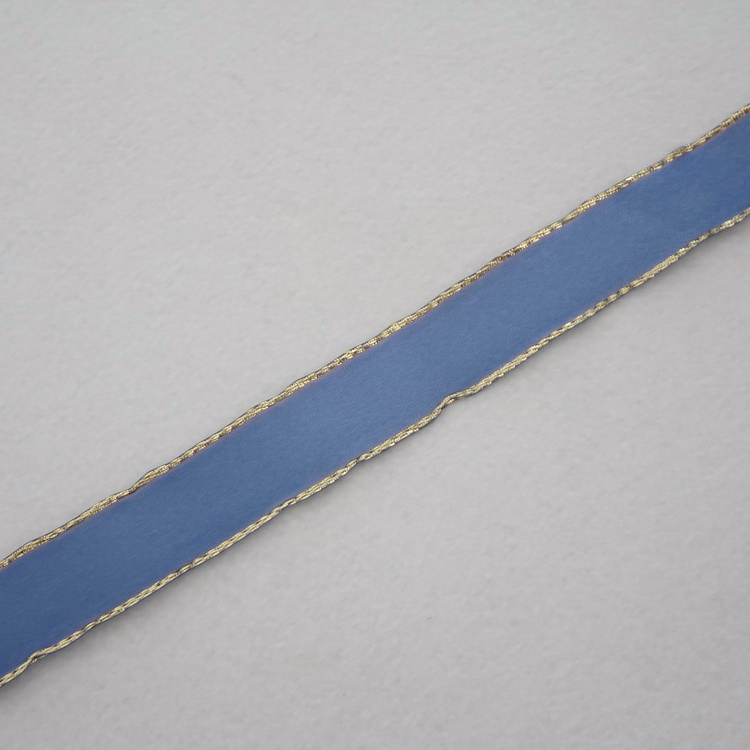 Berisfords Metallic Wire Edged Satin Ribbon- Sea Green- 25mm