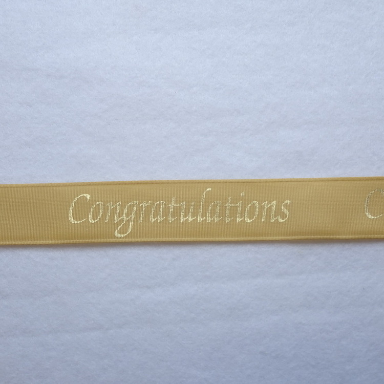 Polyester Ribbon - Congratulations - 25mm Wide