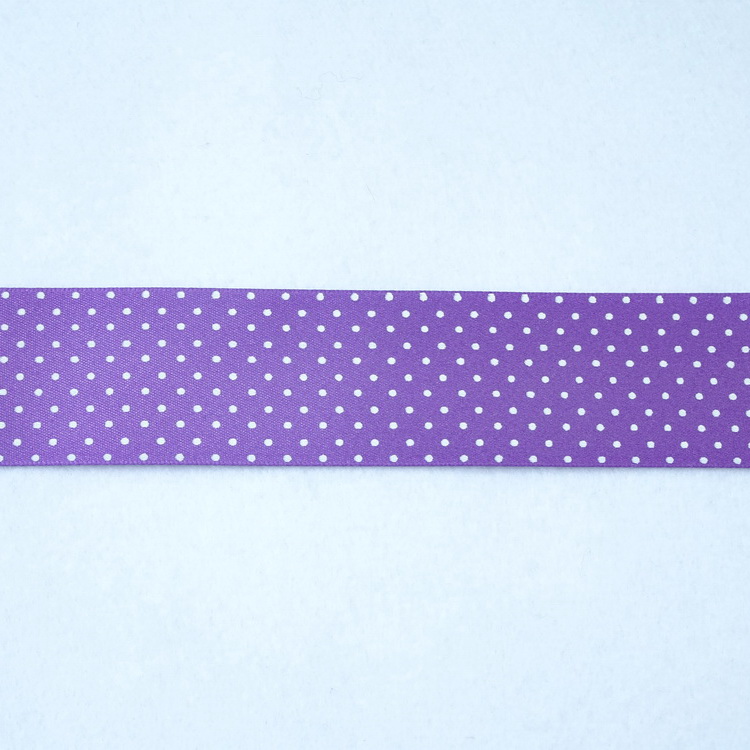 Polyester Satin Micro Spot Ribbon- 35mm- Violet