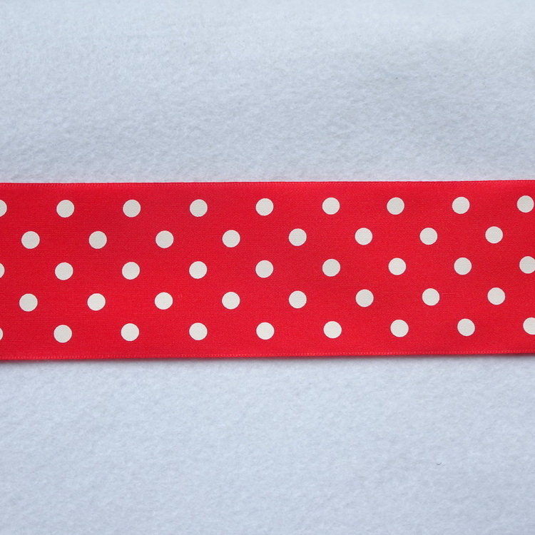 Polyester Spot Ribbon- 50mm Wide- Red