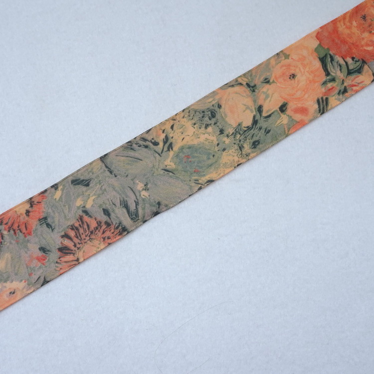 Swiss Taffeta Wired Ribbon - Floral - 40mm Wide