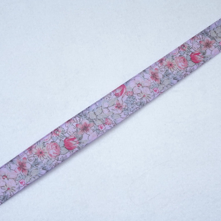 Swiss Taffeta Wired Ribbon - Floral - 25mm Wide