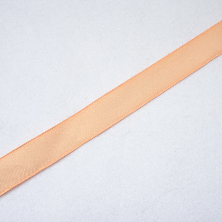 Taffeta Wired Ribbon - Peach - 25mm