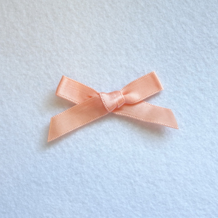 Peach Double Satin Bows- Stick On- 20 Per Pack