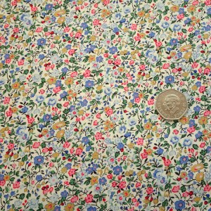 ditsy rose blue cotton