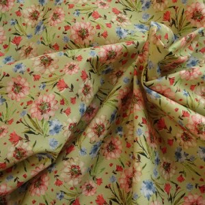 green floral cotton