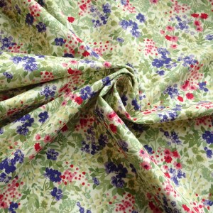 green floral cotton pima lawn
