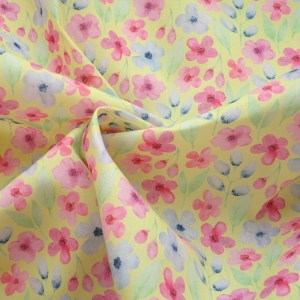 lemon floral poly cotton