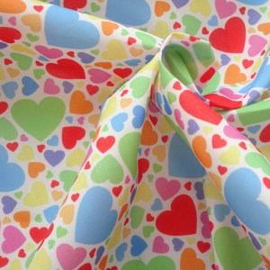 multi coloured hearts fabric