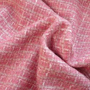 wool polyester mohair wool tweed in pink